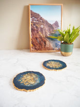 Navy Blue Geode Resin Coasters
