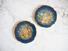 Navy Blue Resin Coaster Set Handmade