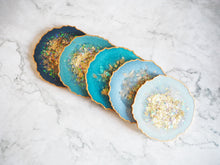 Sparkly Navy Coaster Set Handmade Agate