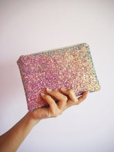 Purple Rainbow Glitter Makeup Bag