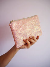 Bubblegum Pink Glitter Makeup Bag - Sparkly Pink Cosmetic Pouch - Sparkly Pink Makeup Pouch - Pastel Pink Glitter Makeup Bag - Handmade Glitter Makeup Bag