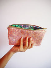 Bubblegum Pink Glitter Makeup Bag - Bubblegum Pink Glitter Bag - Pastel Pink Glitter Cosmetic Bag - Pastel Pink Glitter Zip Pouch