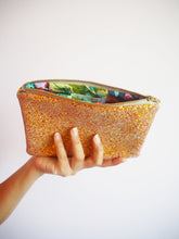 Burnt Orange Glitter Makeup Bag - Sparkly Orange Makeup Bag - Burnt Orange Glitter Cosmetic Bag - Sparkly Gifts For Her - Handmade Glitter Bag  Edit alt text
