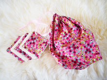 Pink Watercolour Flower Print Laundry Bag