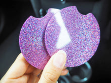 pink rainbow glitter coasters