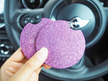 pink glitter car coasters