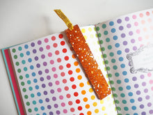 orange glitter bookmark