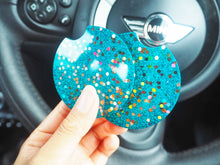 sparkly blue car coasters