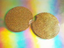 Gold Rainbow Glitter Car Coasters - 7.3cm