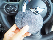 steel silver glitter car coasters