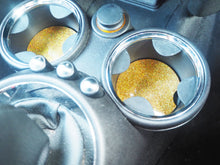 Gold Rainbow Glitter Car Coasters - 7.3cm