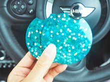 Turquoise Rainbow Glitter Cup Holder Inserts - 7.3cm