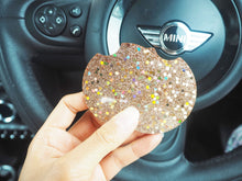 Rose Gold Holographic Glitter Car Coasters - 6.5cm
