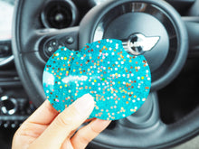 Turquoise Holographic Cup Holder Inserts - 7.3cm
