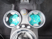 Turquoise Holographic Cup Holder Inserts - 7.3cm