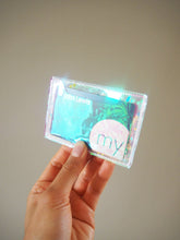 light pink holographic sequin card case