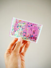 pink sequin shaker wallet