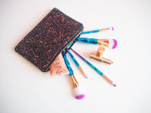 sparkly black makeup pouch