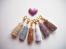 glitter tassel keyring set