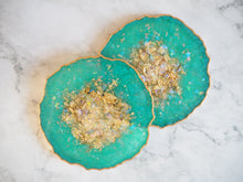 Iridescent Geode Resin Coaster Set