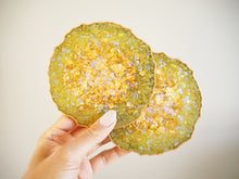 Gold Green Resin Coaster Set Geode