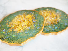 Green Resin Coaster | Green Geode Coasters | Suki Sabur