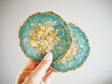 Green Resin Coaster | Green Geode Coasters | Suki Sabur