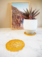 Handmade Geode Coasters Gold Flakes