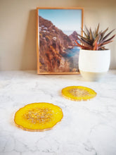 Yellow Resin Coasters Handmade