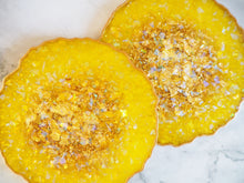 Yellow Agate Resin Coasters Set Handmade