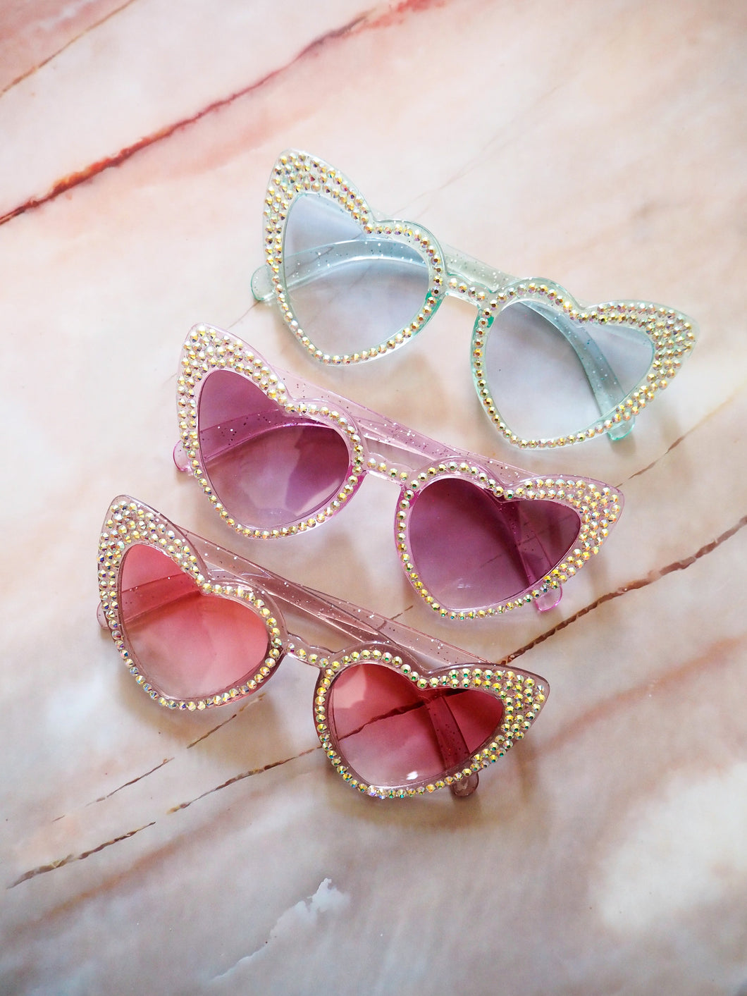 Sparkly Diamanté Heart Sunglasses