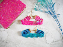 These iridescent sequin choker necklaces are handmade and are perfect for parties, festivals, concerts, and special events!