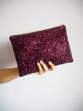 sparkly plum glitter bag