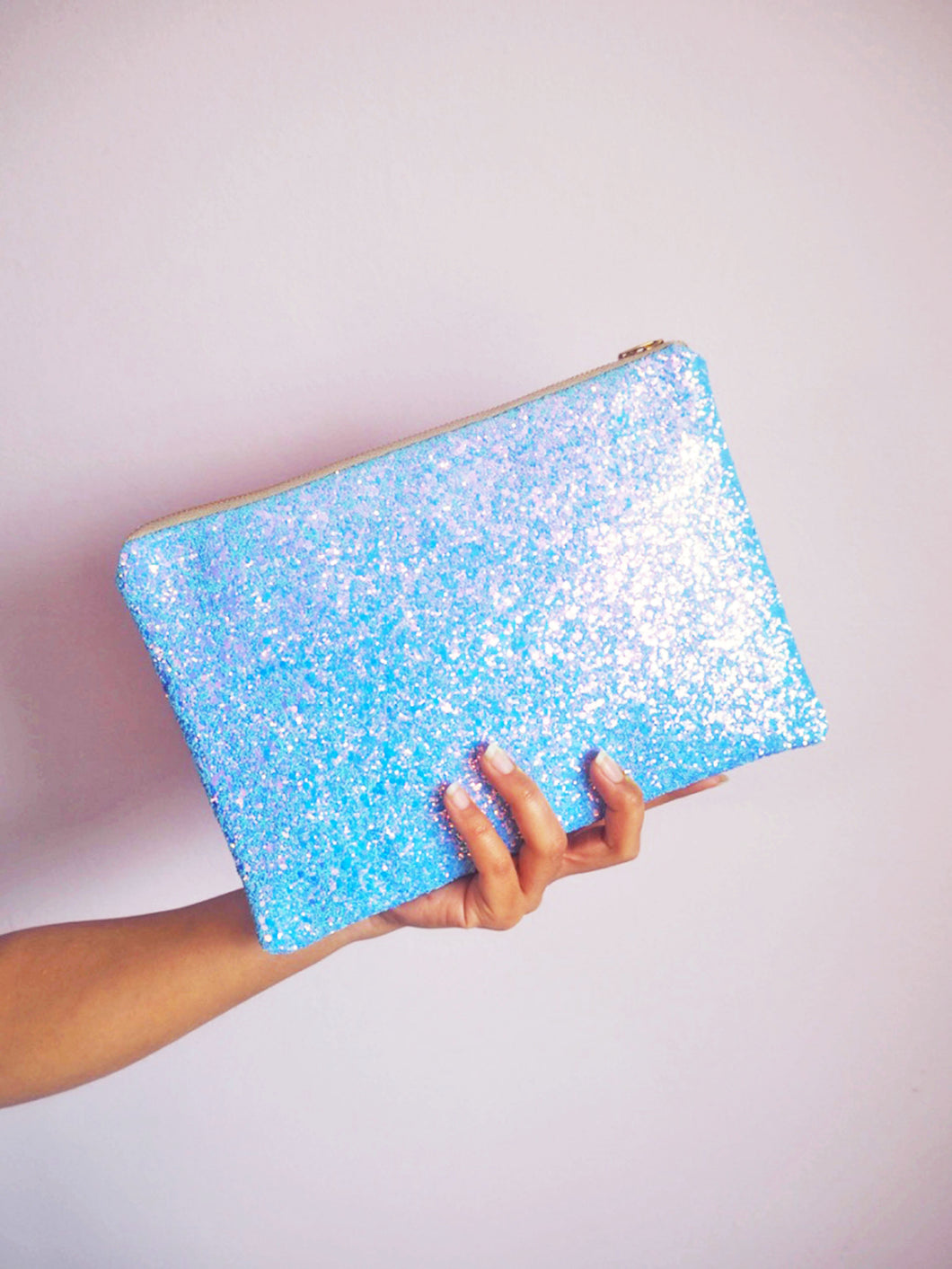 Sparkly Clutch Bag - Shimmering Sea Blue Glitter Clutch Bag - Sparkly Blue Handmade Clutch Bag - Handmade Blue Glitter Clutch Bag For Evening -Blue Glitter Wedding Bag