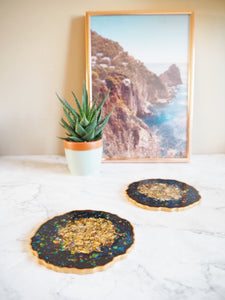 Gold Resin Coasters | Handmade Gold Coasters | Suki Sabur