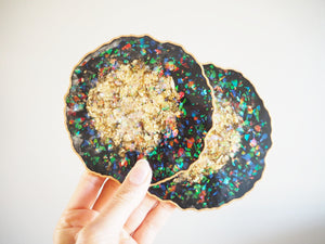 Gold Resin Coasters | Handmade Gold Coasters | Suki Sabur