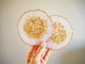 Handmade Geode Resin Placemat Set For Home