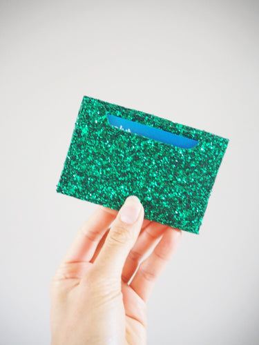 Green Glitter Card Holder