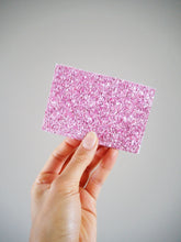 Pastel Pink Glitter Oyster Card Holder