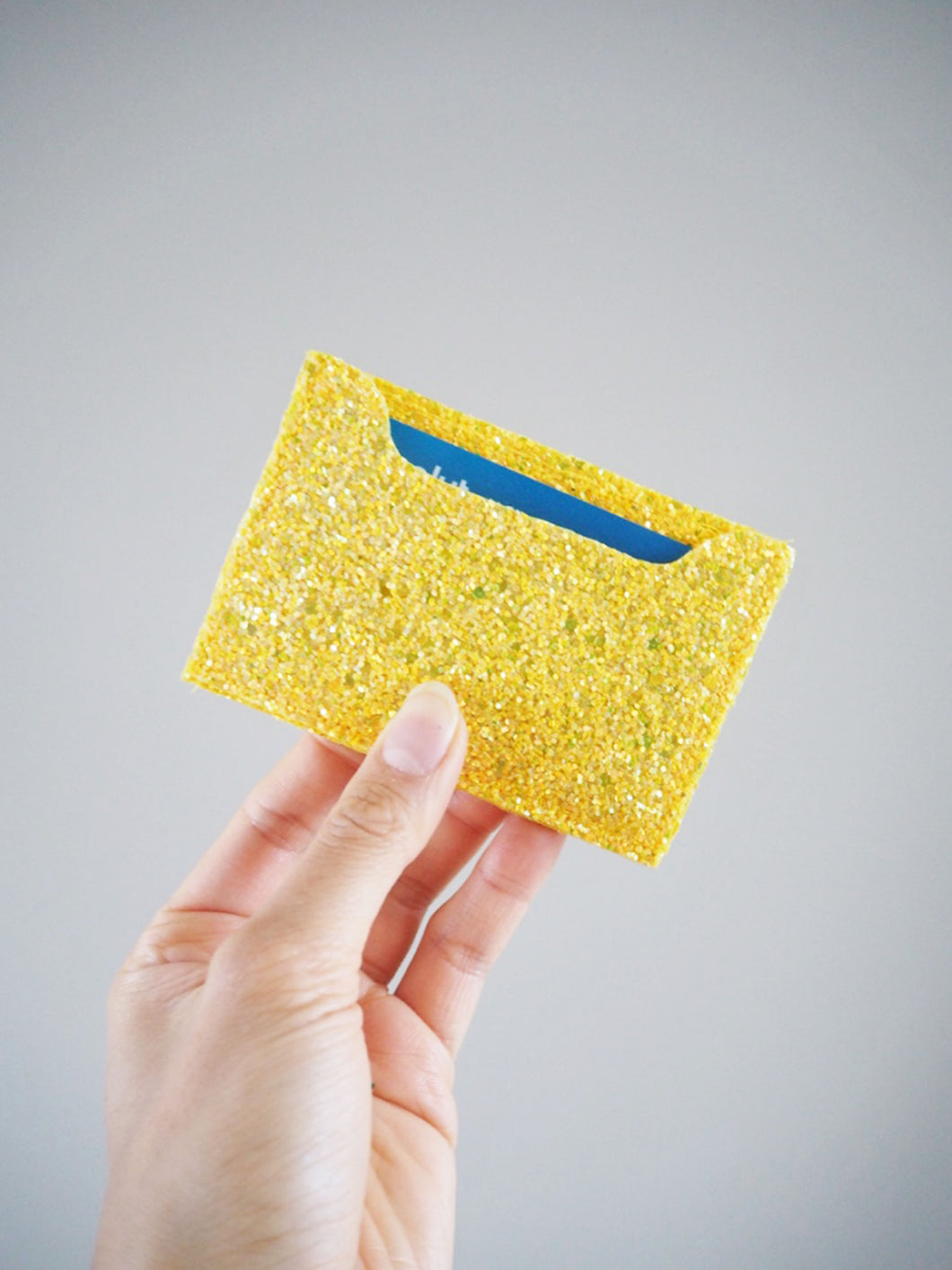 Yellow Glitter Card Holder