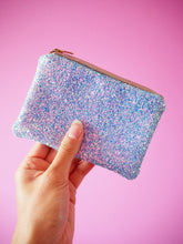sea blue glitter coin purse