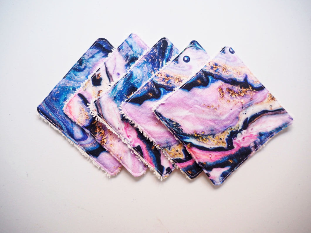 marble print reusable wipes