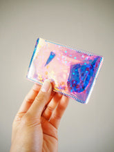 holographic blue card case