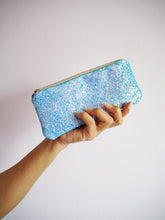 Sea Blue Glitter Sunglasses Case | Blue Sunglasses Case | Suki Sabur