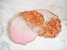Rose Gold Iridescent Resin Coasters