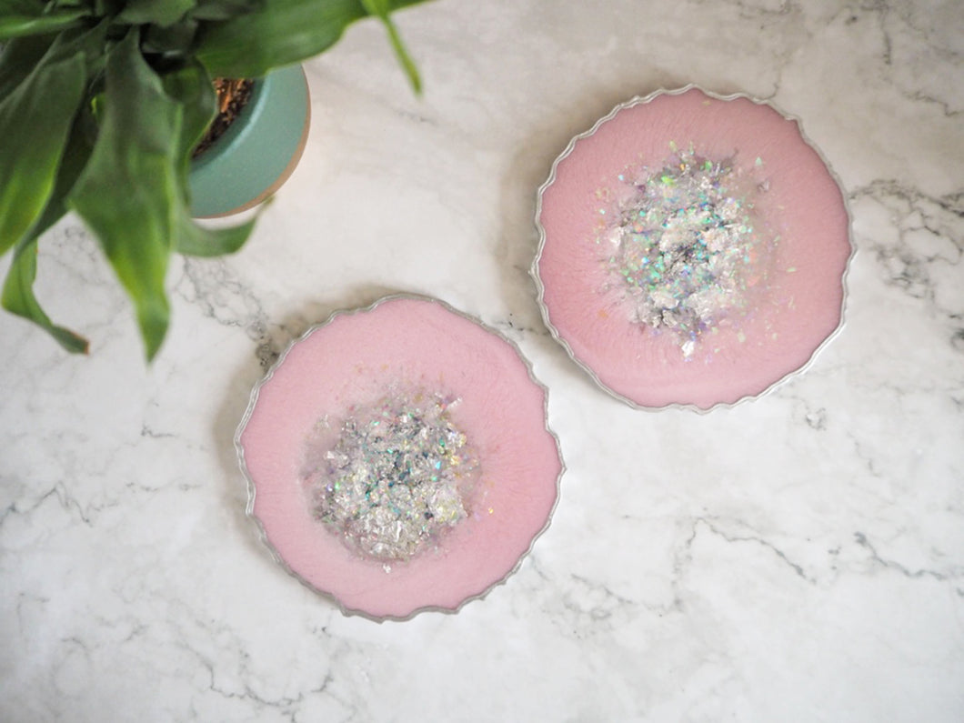 Pink Resin Coasters | Handmade Resin Coasters | Suki Sabur