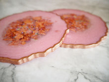 Blush Pink & Rose Gold Geode Resin Coasters - Blush Pink Resin Geode Coasters - Handmade Coasters For Home - Gifts For Home - Blush Pink Home Decor
