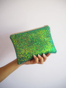 Mermaid Green Glitter Makeup Bag