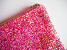 sparkly pink clutch bag