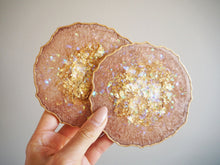 Biscuit Geode Resin Coasters Set - Iridescent Biscuit Resin Coaster Set - Handmade Geode Coasters Set - Biscuit Geode Resin Coasters Handmade - Handmade Gifts For Home UK
